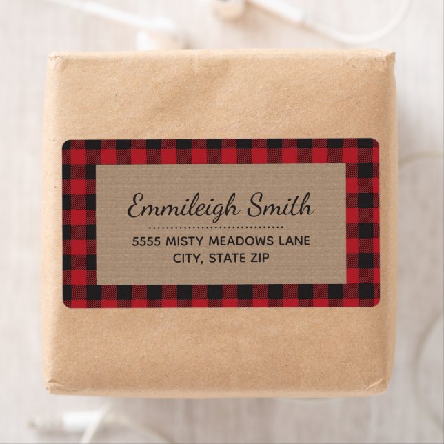 Rustic Red Black Christmas Buffalo Plaid Kraft (Insitu)