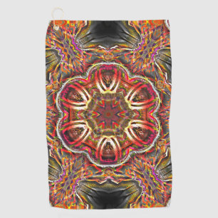 Rustic red brown texture in spoiled kaleidoscope golf towel