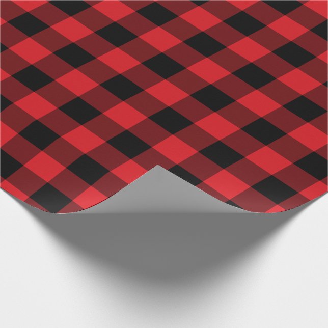 Rustic Red Buffalo Check Pattern Wrapping Paper (Corner)