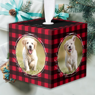 Rustic Red Buffalo Plaid Puppy Dog 4 Pet Photo
