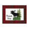 Rustic Red Buffalo Plaid with Moose Thank You