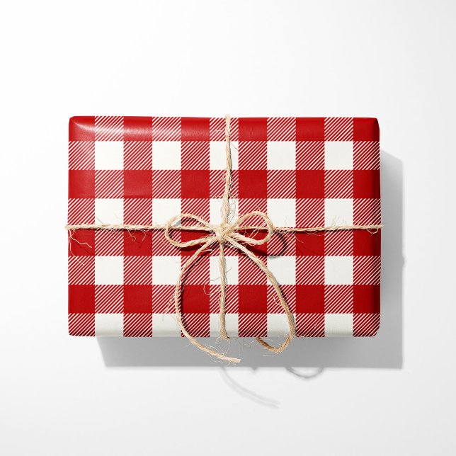 Rustic Red Buffalo Plaid Wrapping Paper (Creator Uploaded)