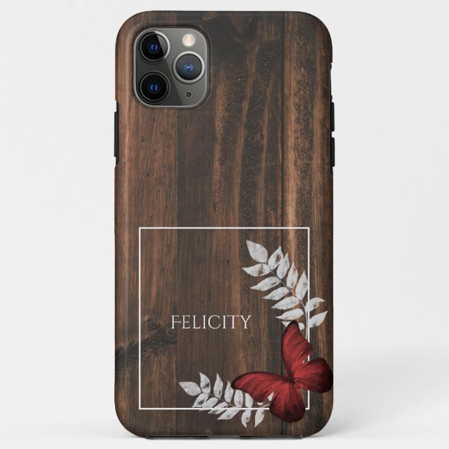 Rustic Red Butterfly Case-Mate iPhone Case (Back)