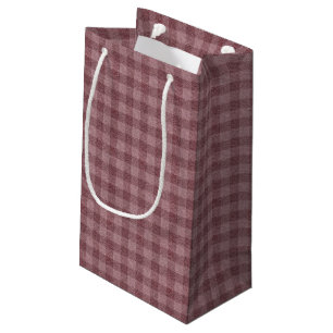 Rustic Red Chequered Pattern Gift Bag