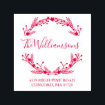 Rustic Red Christmas Wreath Name Return Address Self-inking Stamp<br><div class="desc">Dress up your cards with this self-inking stamp that features your Name and address framed by a botanical wreath.  Perfect for holiday cards and everyday use.</div>