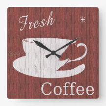 Rustic Red Coffee Clock