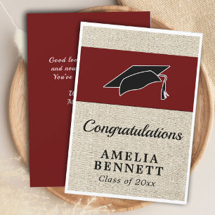 Rustic Red Congratulations Graduate Cap Graduation Card
