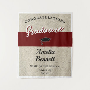 Rustic Red Congratulations Graduation Party  Tapestry