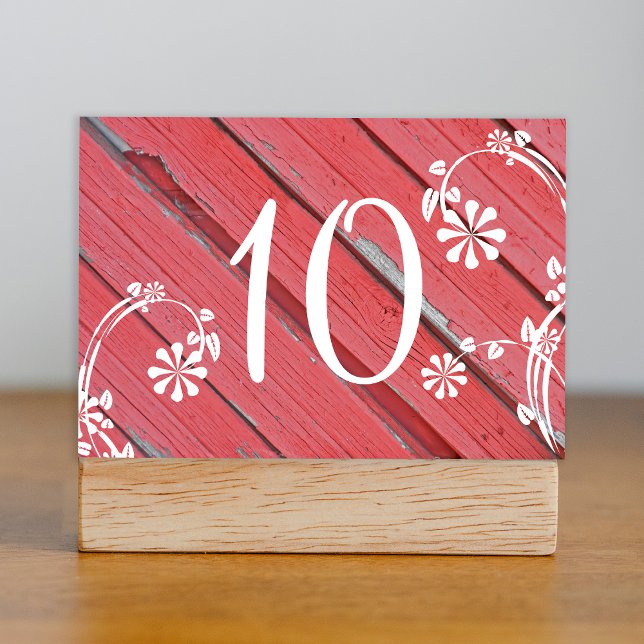 Rustic Red Country Barn Wood Table Numbers (Creator Uploaded)