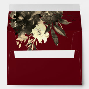 Rustic Red Dried Flowers Autumn Wedding Envelope