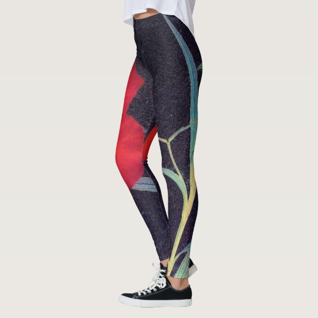 Rustic Red Flower Breeze Leggings (Left)
