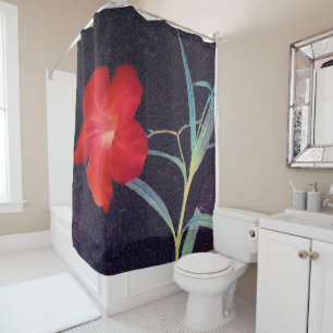 Rustic Red Flower Breeze Shower Curtain