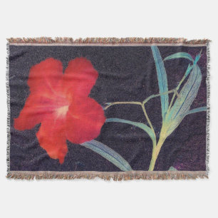 Rustic Red Flower Breeze Throw Blanket