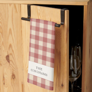 Rustic Red Gingham Modern Christmas Tea Towel