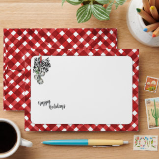 Rustic Red Gingham Noël Envelope