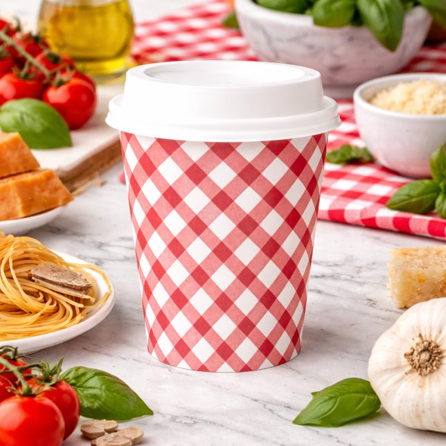 Rustic Red Gingham Paper Cups (Rustic Red Gingham Paper Cups)