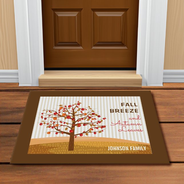 Rustic Red Gold Apple Tree Fall Doormat (Creator Uploaded)