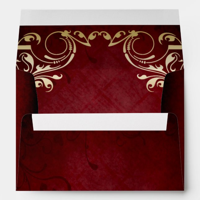 rustic red gold frame  envelope (Back (Bottom))