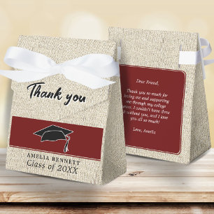 Rustic Red Graduate Cap Graduation Thank you Favour Box