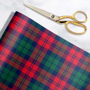 Rustic Red Green and Navy Tartan Christmas Wrapping Paper