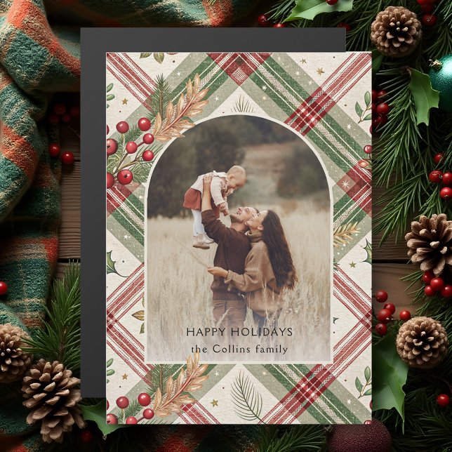 Rustic Red Green Plaid w/Holly Arch 1 Photo (Creator Uploaded)