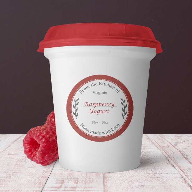 Rustic Red Homemade with Love Label Sticker (Rustic Red Homemade with Love Label Sticker)
