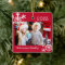Rustic Red Photo Ornament with Snowflakes