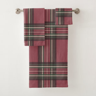 Rustic Red Plaid Bath Towel Set