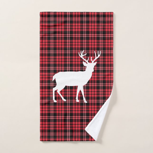 Rustic Red Plaid Christmas Bath Towel Set (Hand Towel)