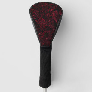 Rustic red sponge upon dark red background golf head cover