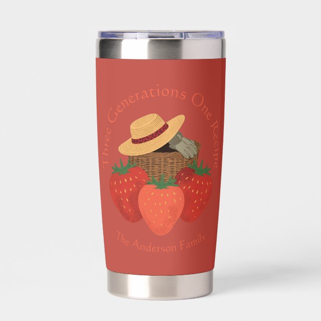 Rustic Red Strawberry Patch Family Recipe Tumbler (Front)