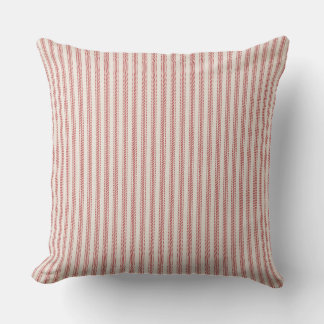 Rustic Red Striped French Ticking Cushion