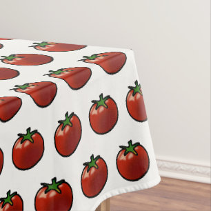 Rustic Red Tomato Botanical Art Tablecloth