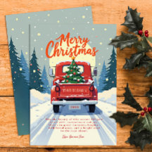 Rustic Red Truck Christmas Card