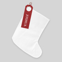 Rustic Red & White Guest Christmas Stocking