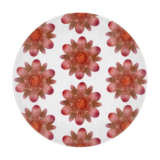 Rustic Red Wildflower Illustration | Hand Drawn  Cutting Board (Front)