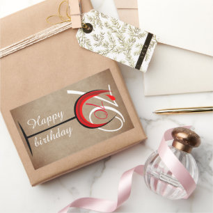 Rustic Red Wine Glass Script 70th Birthday Rectangular Sticker