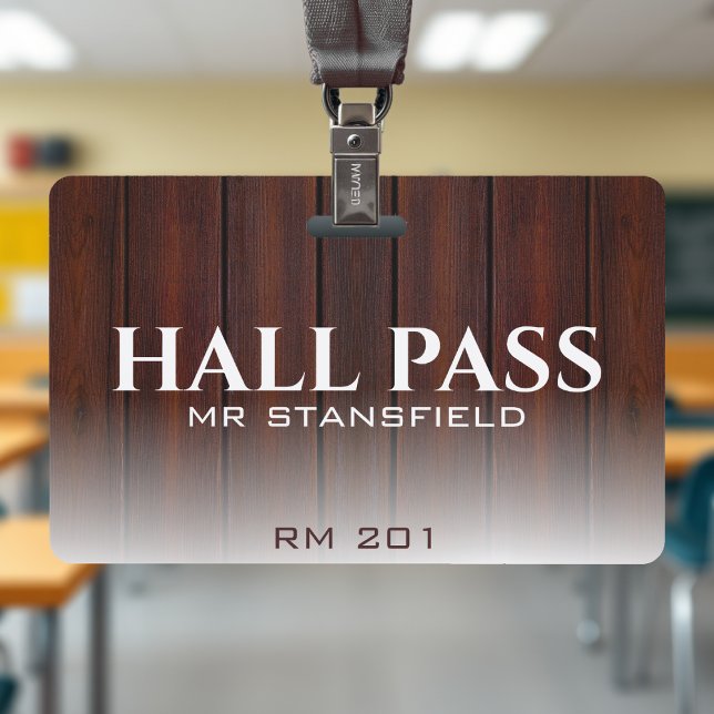 Rustic Red Wood Country School Classroom Hall Pass ID Badge (Rustic Red Wood Country School Classroom Hall Pass Badge
)