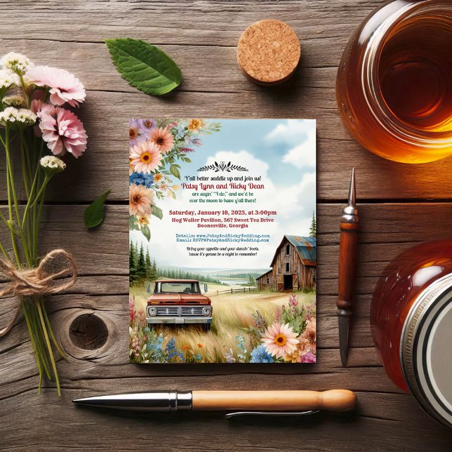 Rustic Redneck Countryside Wedding Invitation (Creator Uploaded)