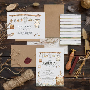 Rustic Reel Fun Fishing Baby Shower Thank You