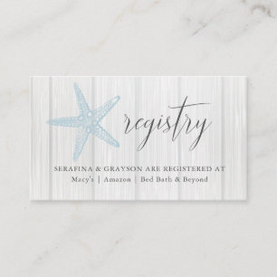 Rustic Registry Insert Enclosure Blue Starfish