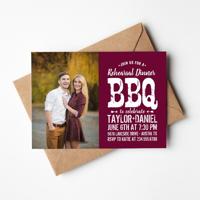 Rustic Rehearsal Dinner BBQ | Editable Colours Invitation (Creator Uploaded)