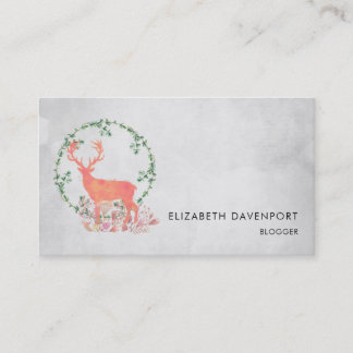 Rustic Reindeer Boho Watercolor Business Card