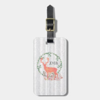 Rustic Reindeer Boho Watercolor Custom Monogram