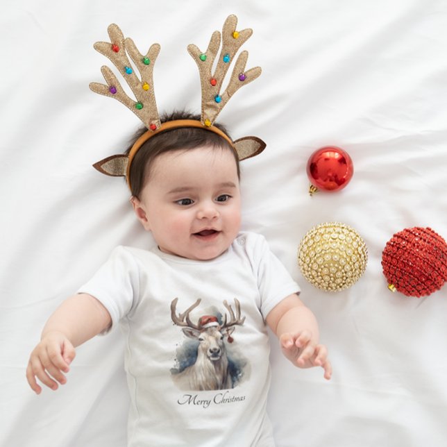 Rustic Reindeer Christmas, custom Baby Bodysuit (Creator Uploaded)