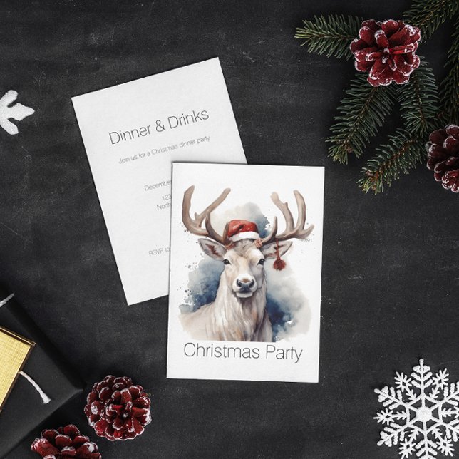 Rustic Reindeer Christmas, custom Invitation (Creator Uploaded)