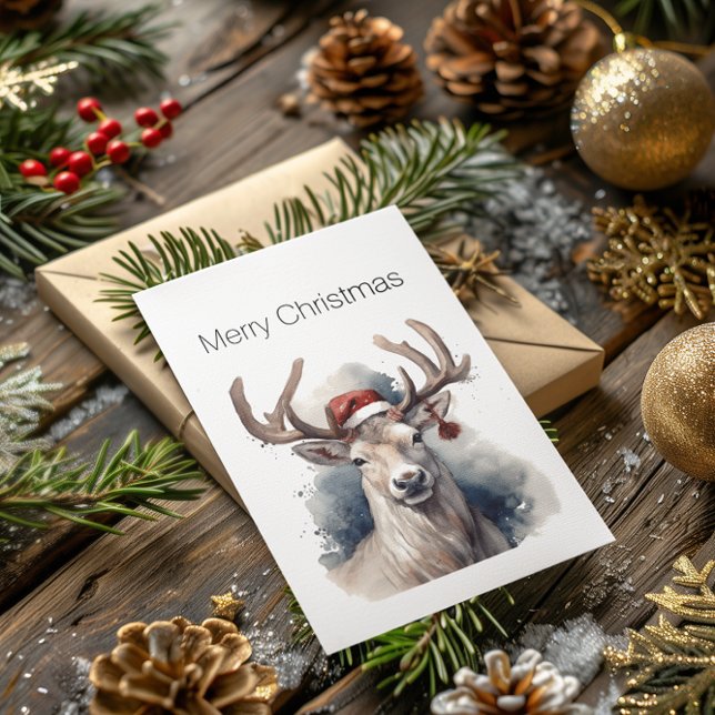 Rustic Reindeer Christmas, custom Postcard (Creator Uploaded)