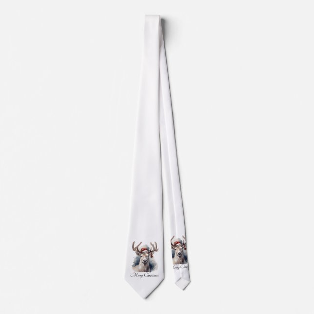 Rustic Reindeer Christmas, custom Tie (Front)