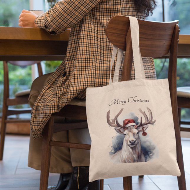 Rustic Reindeer Christmas, custom Tote Bag (Creator Uploaded)
