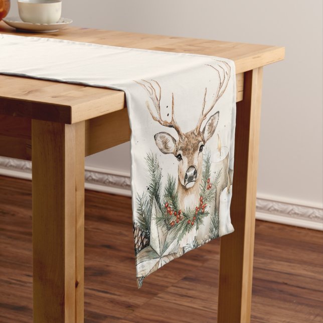 Rustic Reindeer Christmas Table Runner (In Situ)